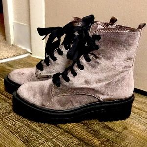 Candies velvet combat boots